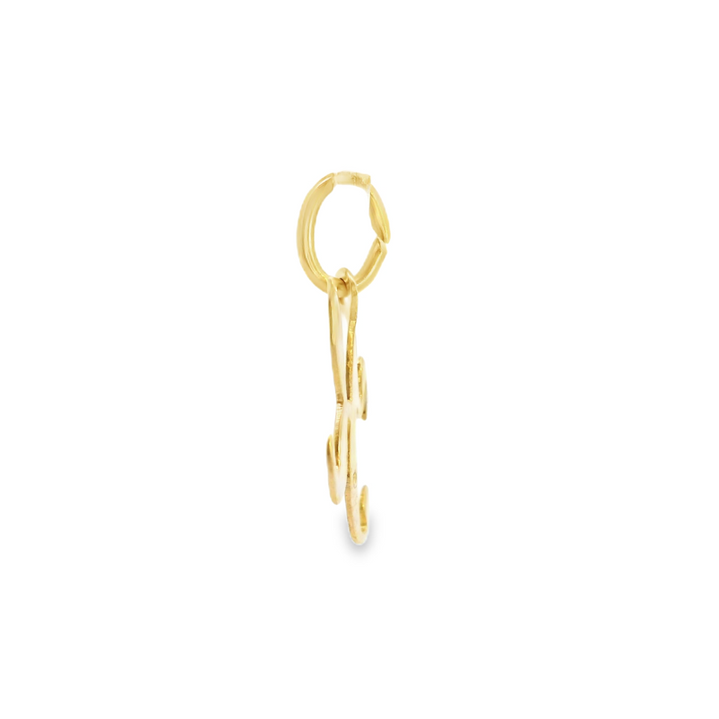 14K YG Initial "K" Charm