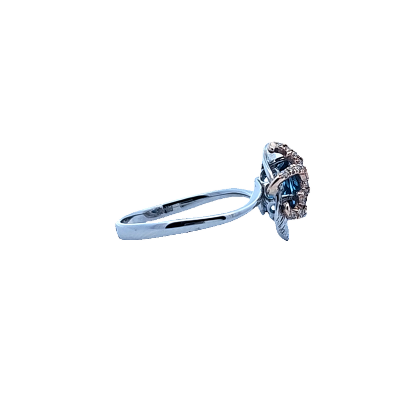 14K London Blue Topaz & Diamond Ring
