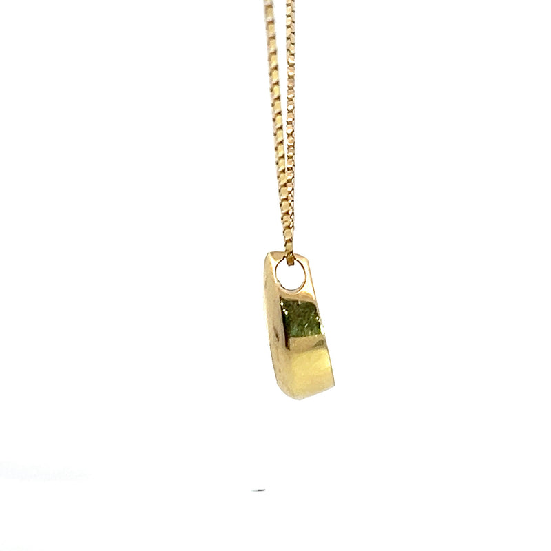 14K YG Solitaire Diamond Teardrop Pendant