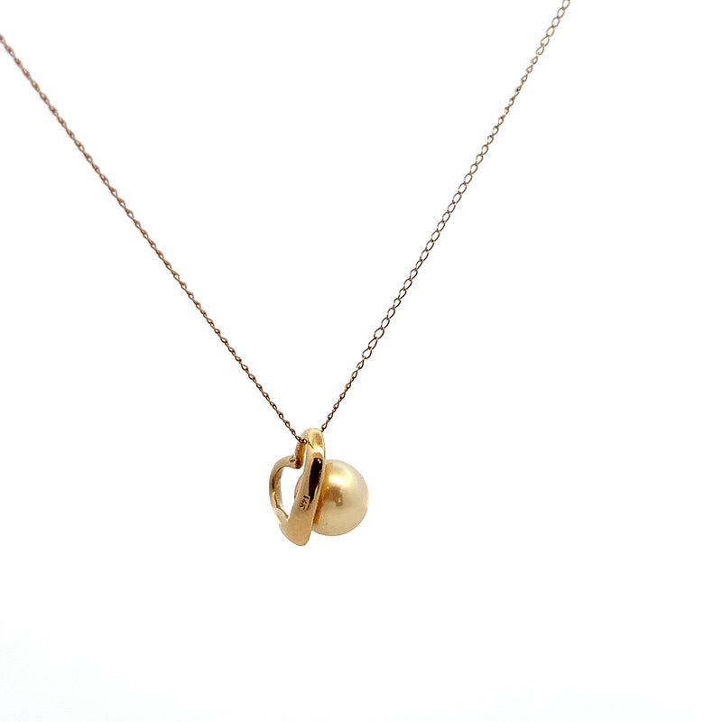 14K YG Heart Pearl Pendant