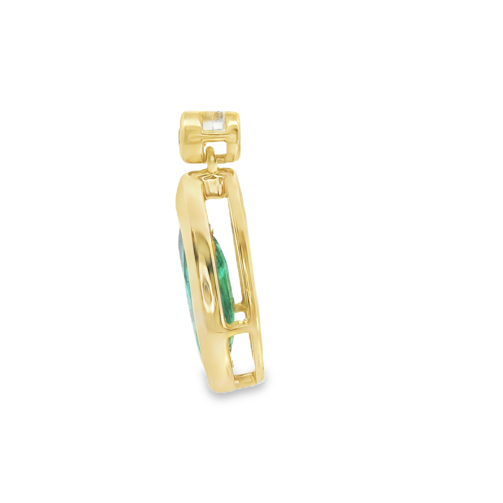 14K YG Emerald & Diamond Penda