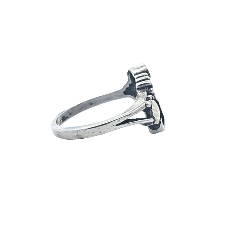 Sterling Silver Leaf Ring with 12K Rose & Yellow Gold Accents
