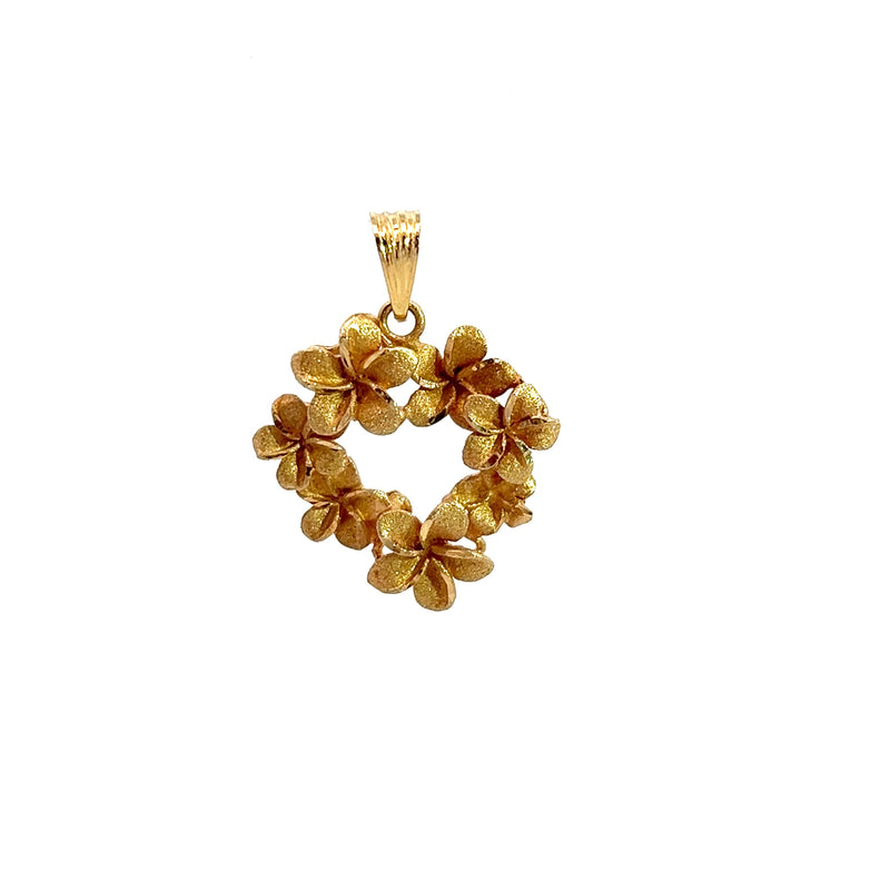 14K YG Fancy Flower Pendant