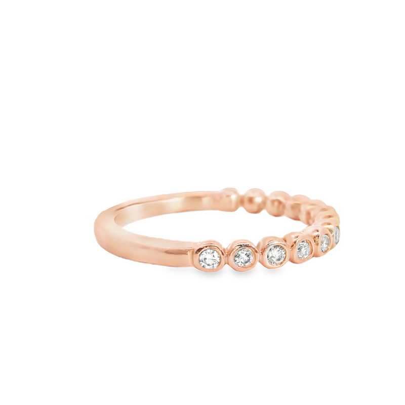 14K RG Bezel Set Diamond Band