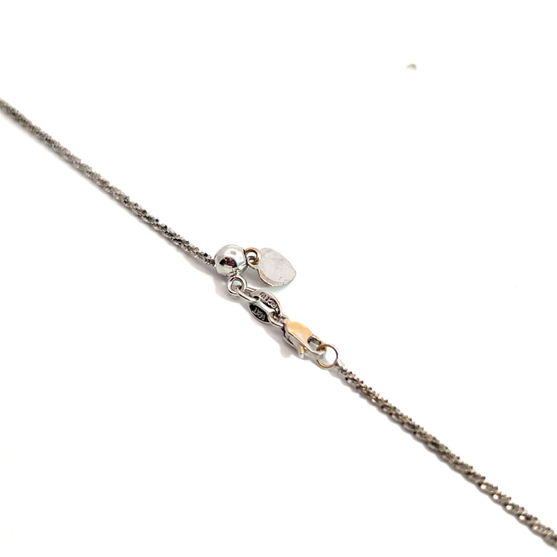 14K WG Twisted Diamond Cut Adjustable Chain 20"