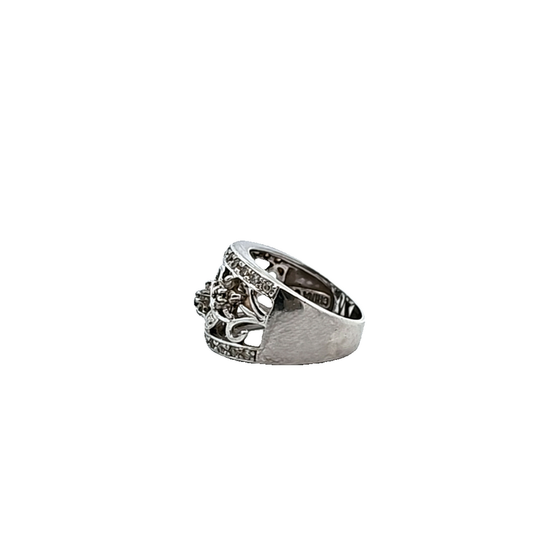 Sterling Silver Floral CZ Ring