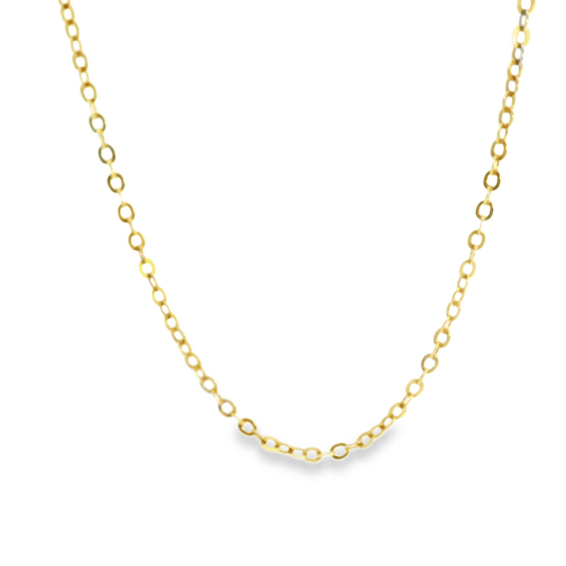 18K YG Cable Link Chain 22"