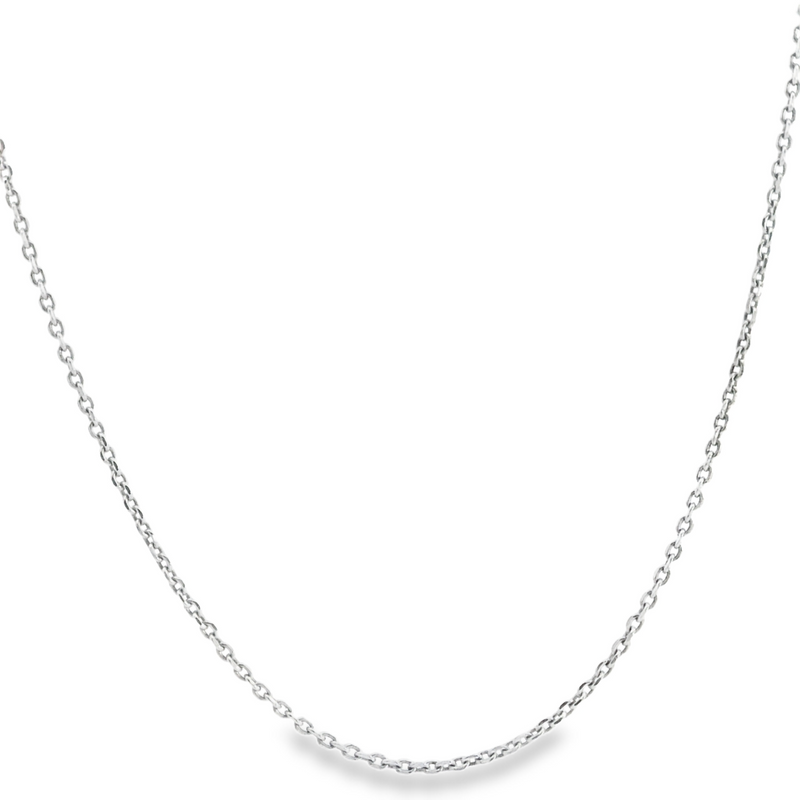 14K WG Diamond Cut Cable Chain 18"