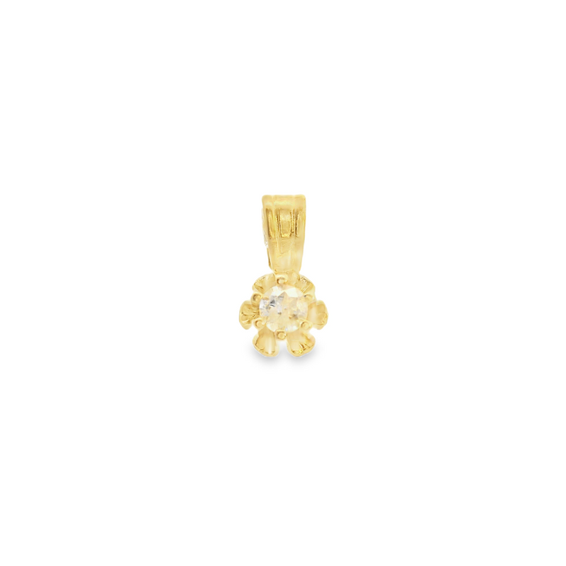 14K YG Solitaire Pendant 0.04 CT