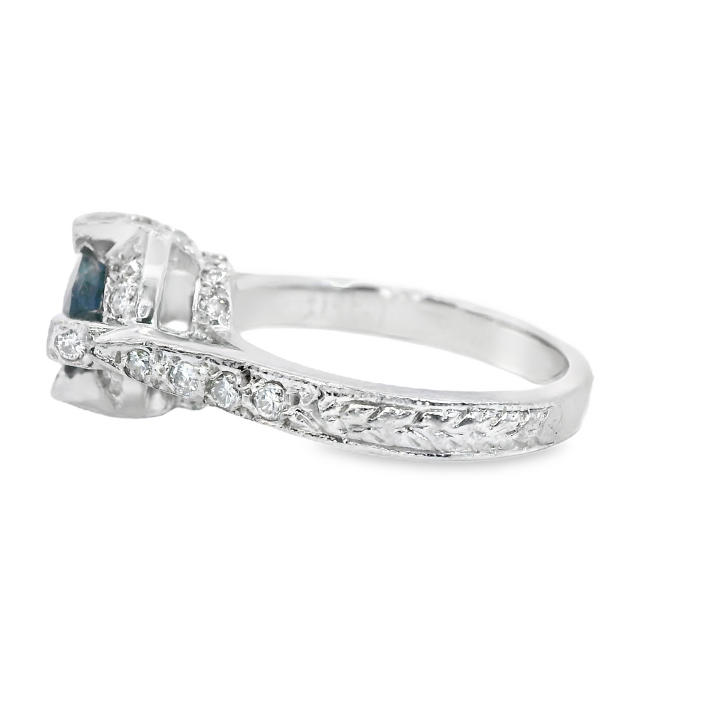 Platinum Sapphire & Diamond Ring