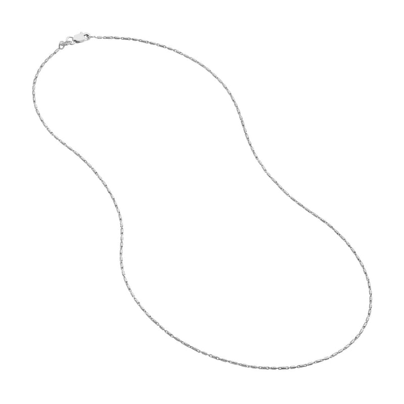 WG Diamond Cut Tube Bead Chain 18"