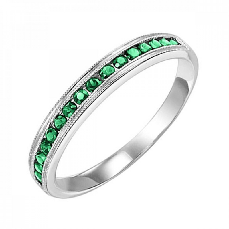 10K WG EMERALD BAND