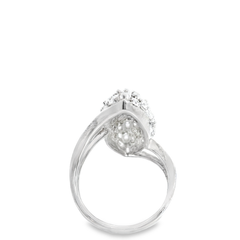 Sterling Silver CZ Wide Ring