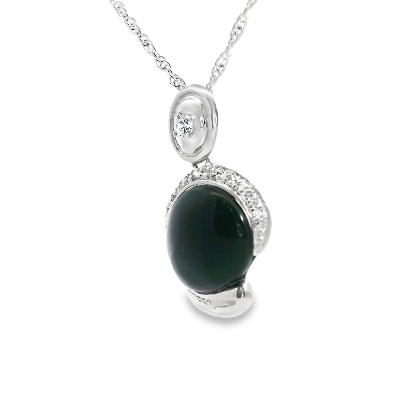 Sterling Silver Black Onyx Pendant & Chain