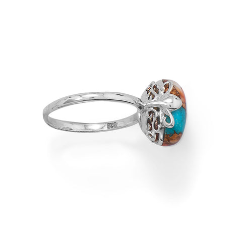 Spiny Oyster and Turquoise Ring