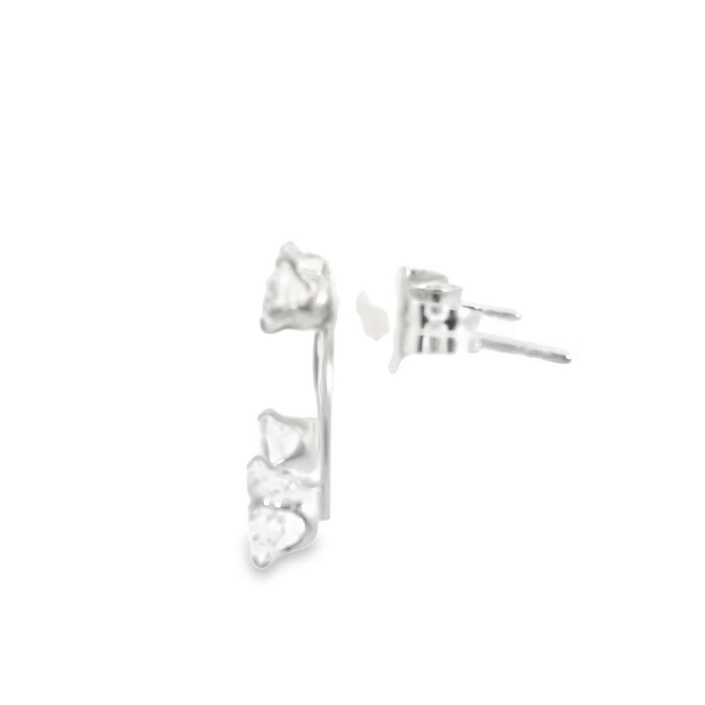 14K WG CZ Drop Earrings