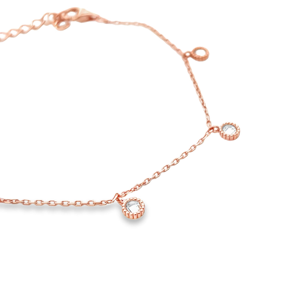 Rose Gold Plated Station Bracelet