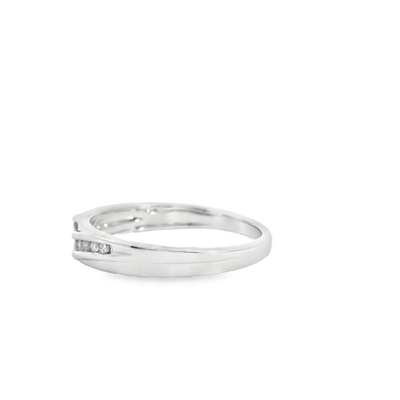 Sterling Silver Channel Set Diamond Band