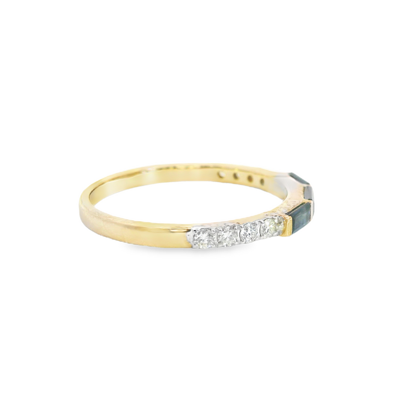 10K YG Sapphire & Diamond Band