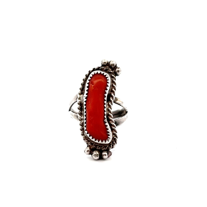 Sterling Silver Coral Ring