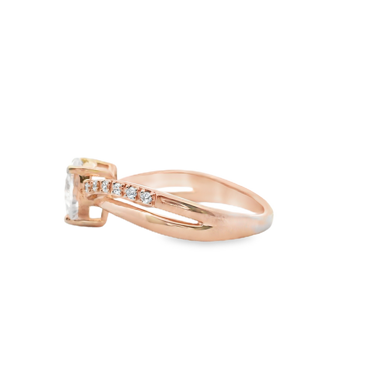 Rose Gold Plated Sterling Silver CZ Ring