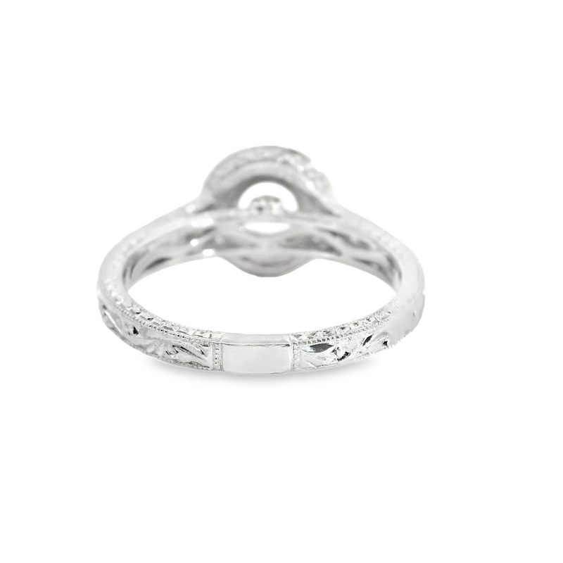 18K WG DIAMOND HALO ENGAGEMENT RING