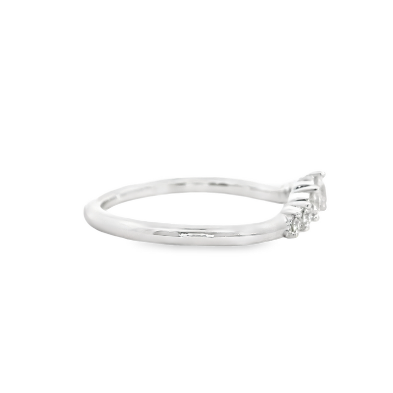 14K WG 7 Stone Curved Diamond Band