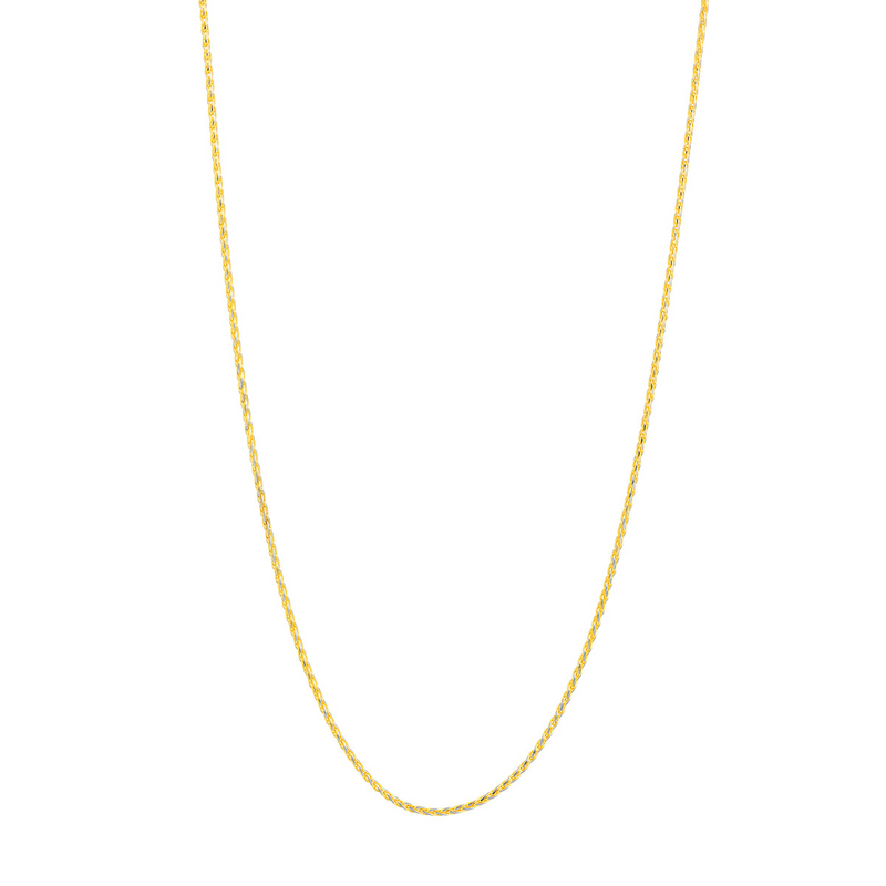 14K Yellow & White Gold Wheat Chain 18"