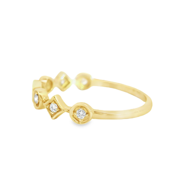 14K YG Diamond Ring 0.09 CT TW