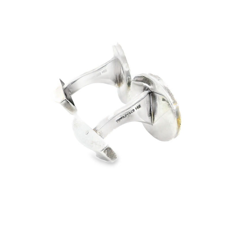 Tiffany & Co. SS & 14K YG Basket Weave Cufflinks