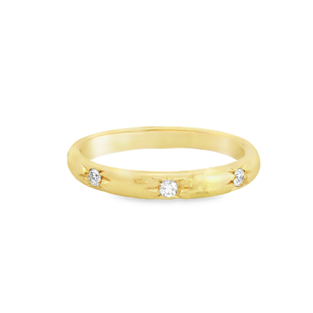 14K YG Diamond Band