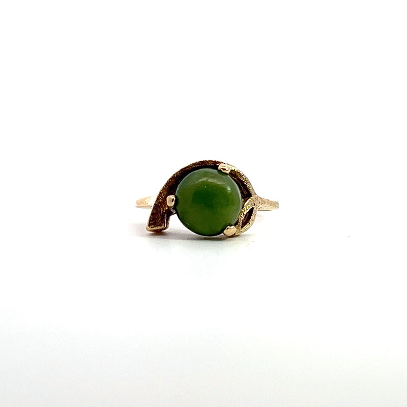 10K YG Jade Ring