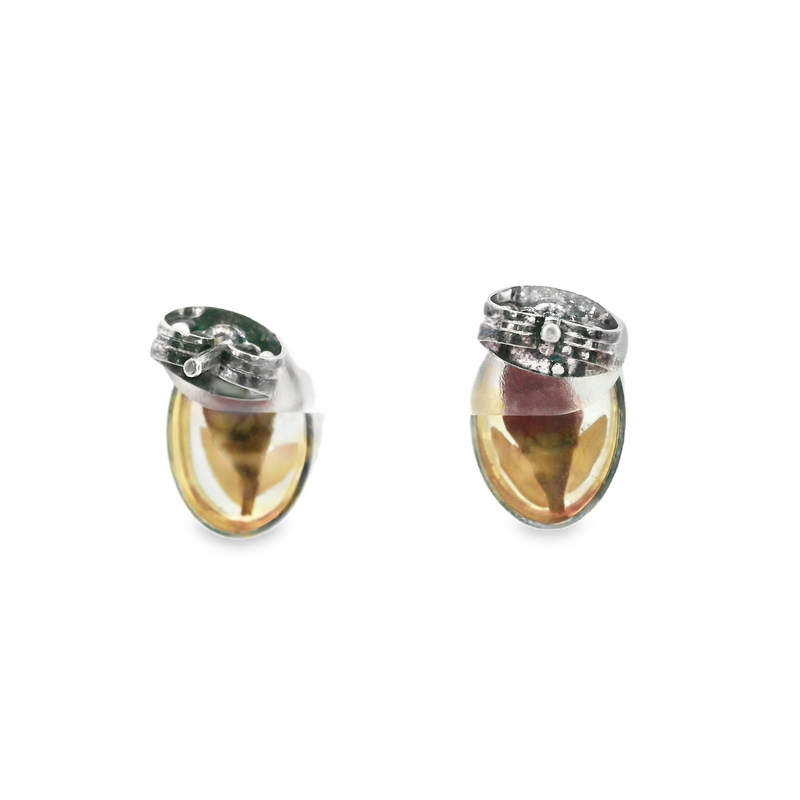 Sterling Silver Rose in Resin Stud Earrings