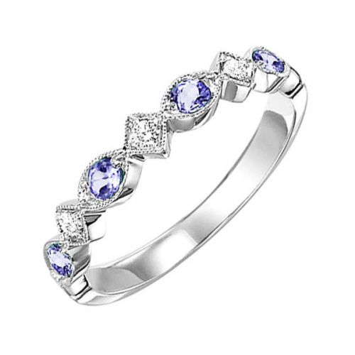 10K WG Alexandrite & Diamond Band