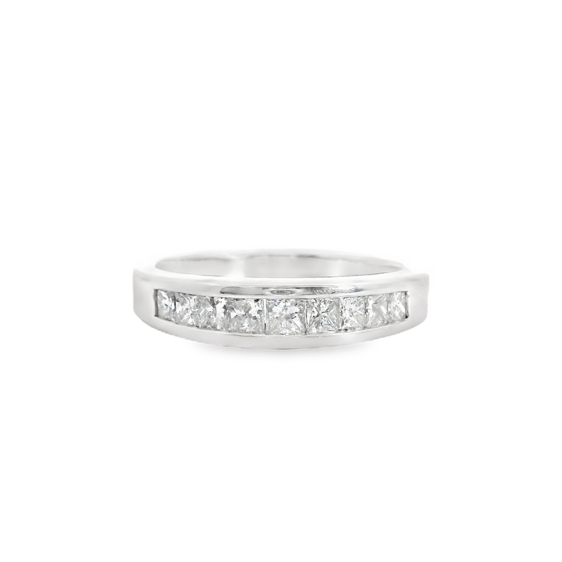14K WG PRINCESS CUT CHANNEL