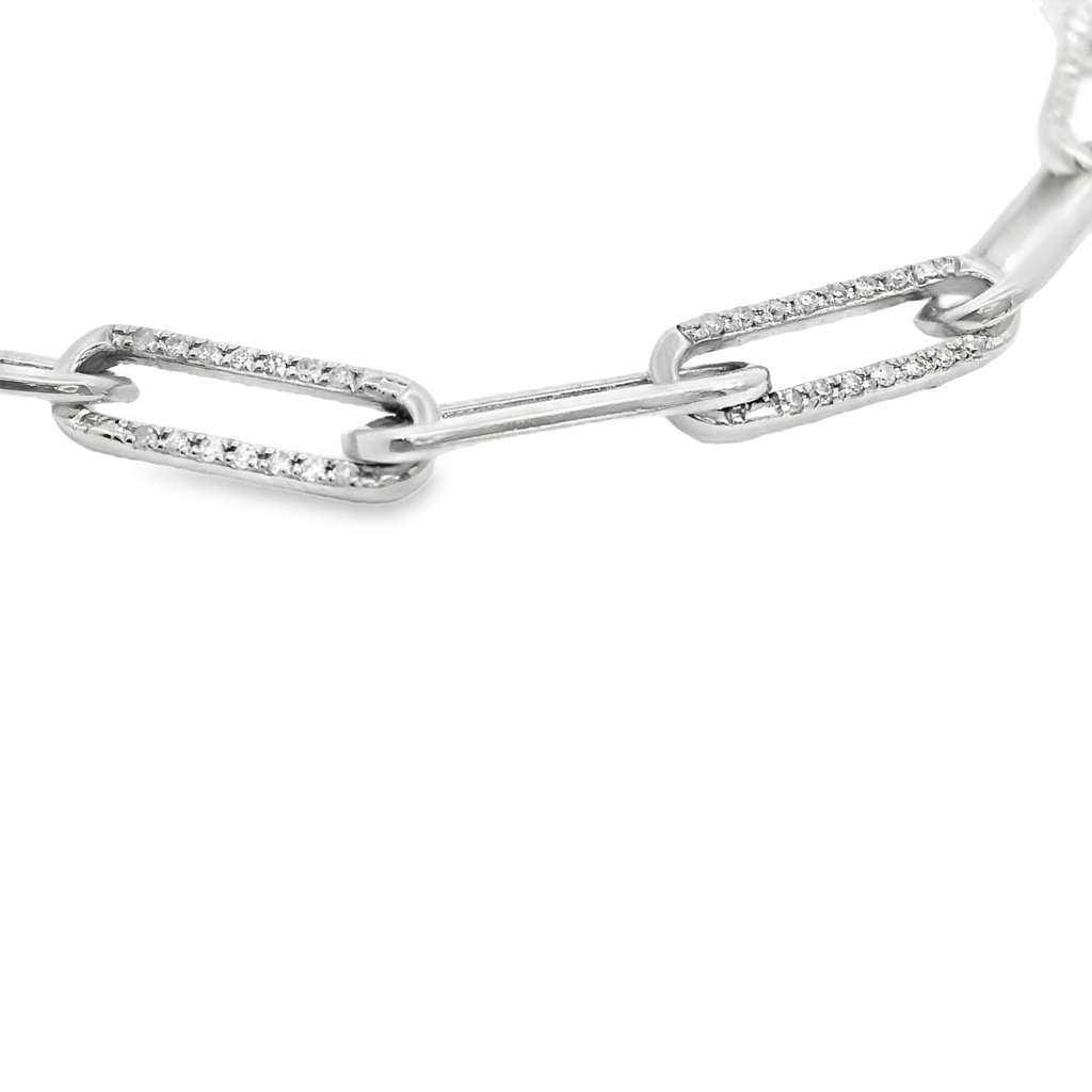 10K WG Paperclip Diamond Bracelet