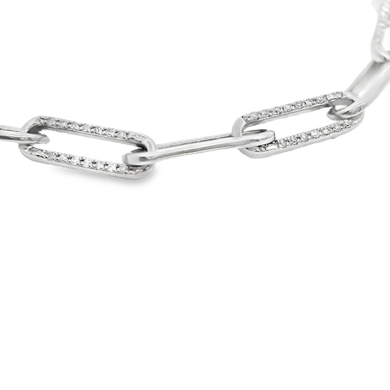10K WG Paperclip Diamond Bracelet