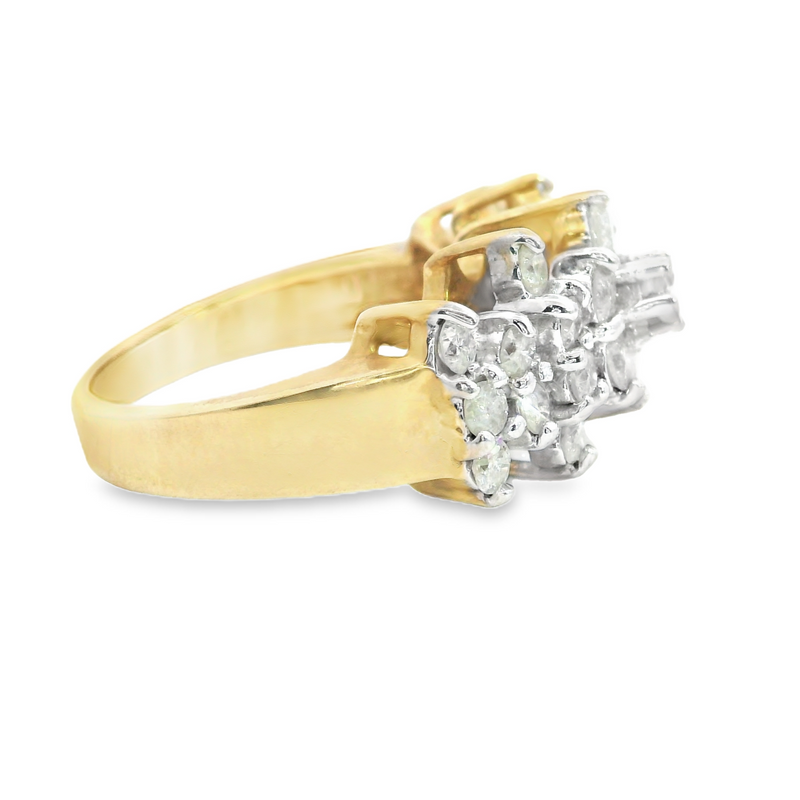 10K YG Diamond Cluster Ring