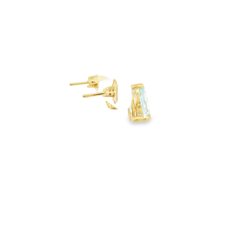 14K YG Aquamarine Earrings