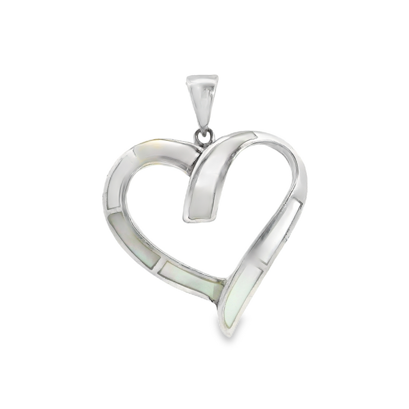 Sterling Silver Mother of Pearl Heart Pendant