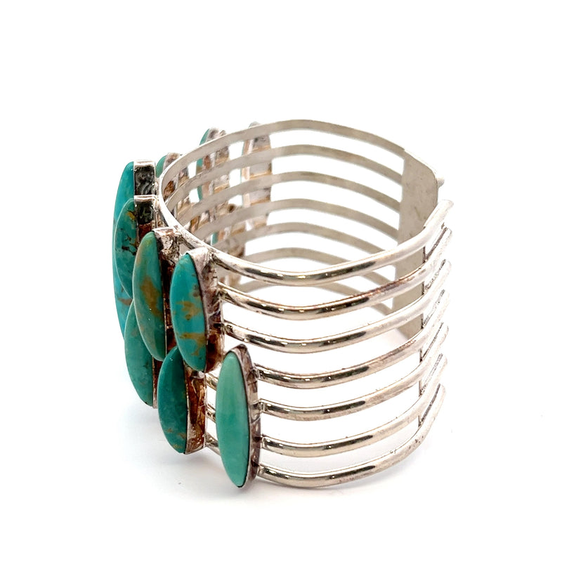 Sterling Silver Wide Turquoise Cuff Bracelet