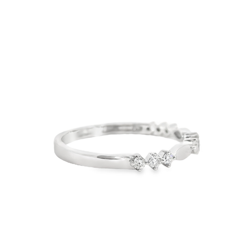 10K White Gold Stack Band 0.14 CT TW