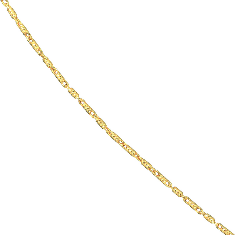 14K YG Diamond Cut Bead Chain 18"