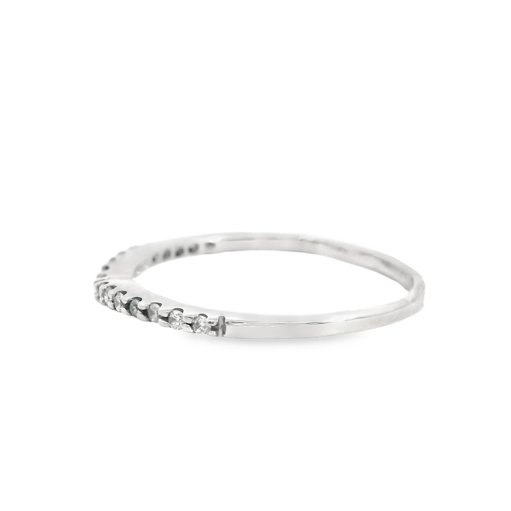 14K WG Curved Diamond Band