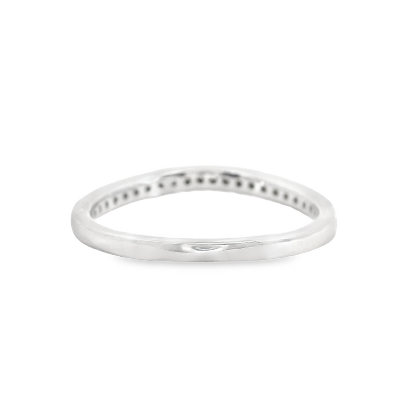 14K WG CURVED  WEDDING RING
