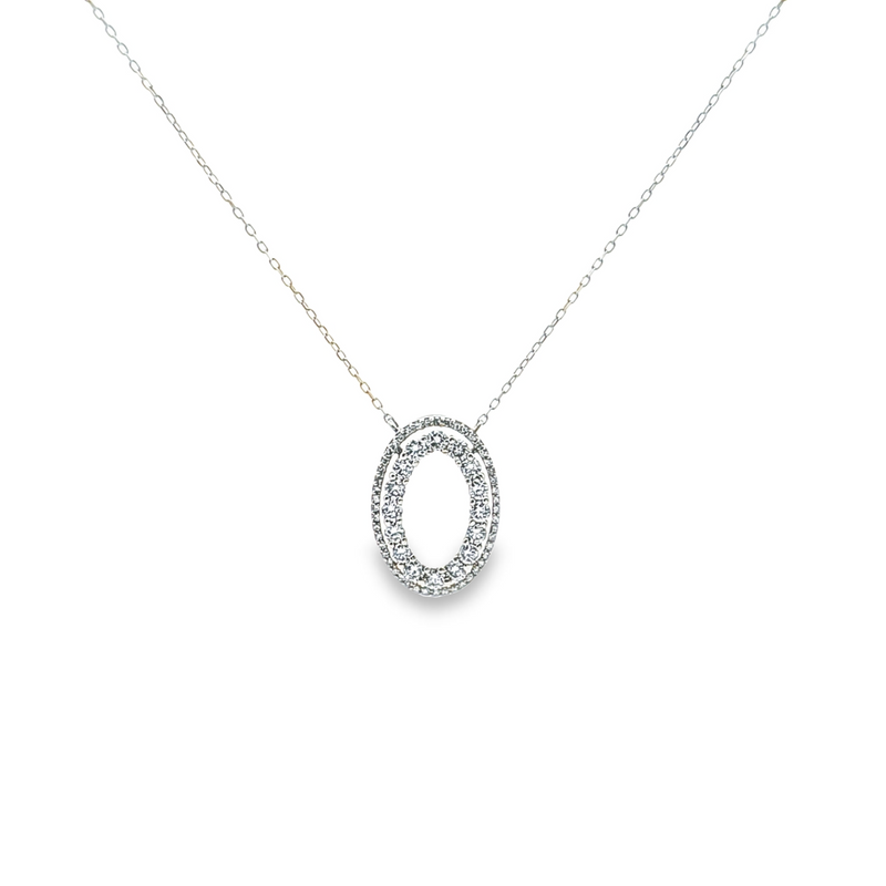 10K YG Oval Diamond Necklace