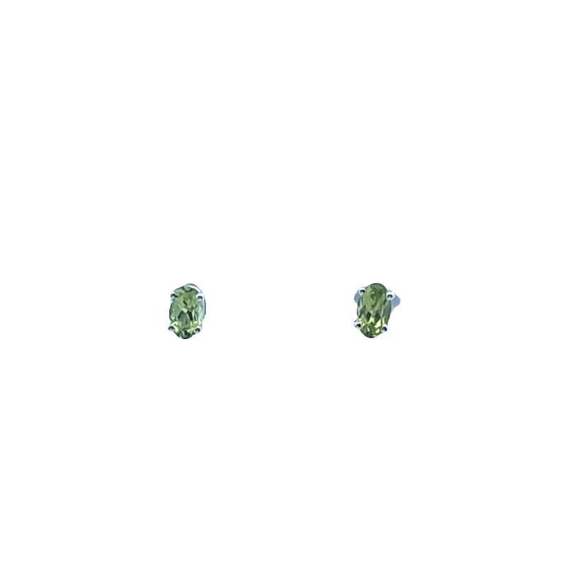 14K WG Peridot Stud Earrings