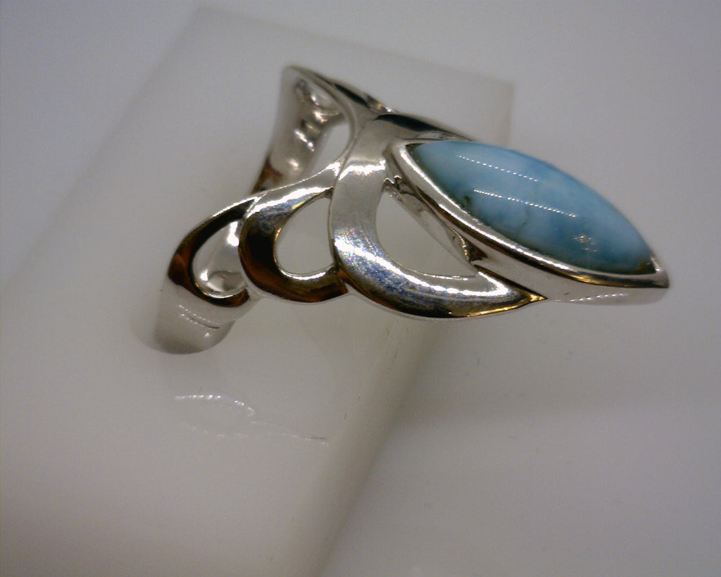 STERLING SILVER LARIMAR RING S