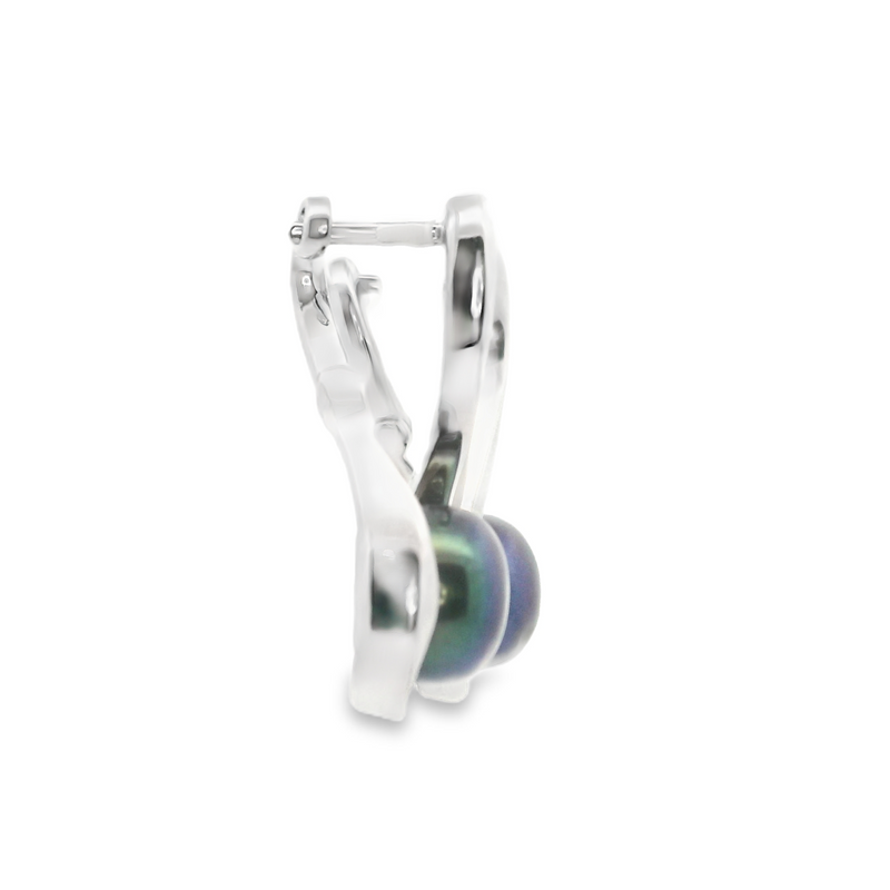 Sterling Silver Black Pearl Earrings