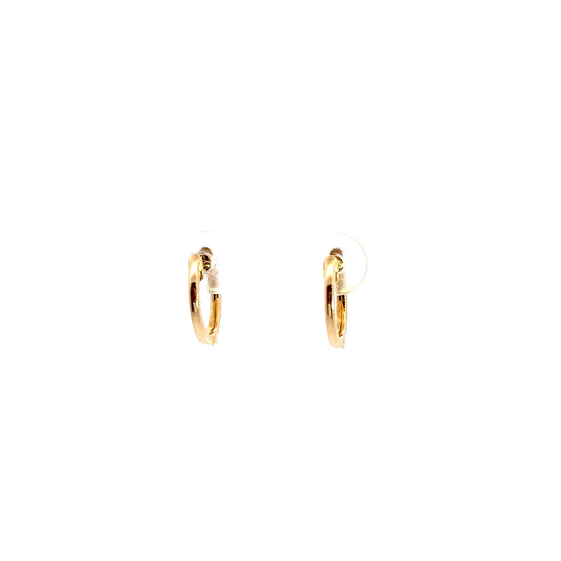 14K YG Diamond Huggie Hoops 0.125 CT TW